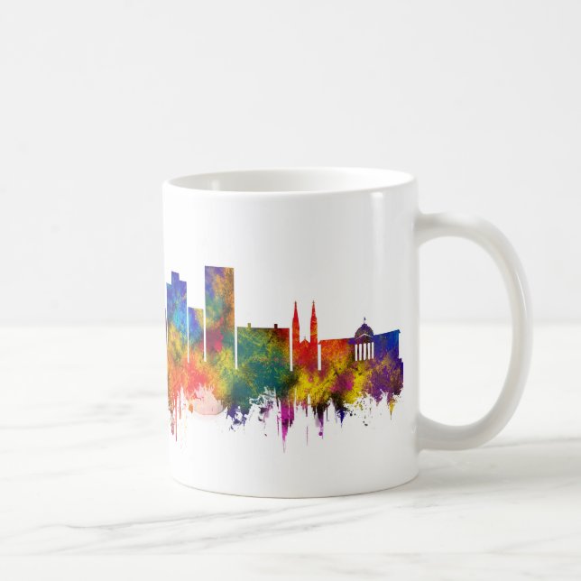 Caneca De Café Wiesbaden Germany Skyline (Direita)