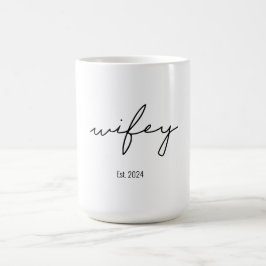 Caneca De Café Wifey Cute Script Recentemente