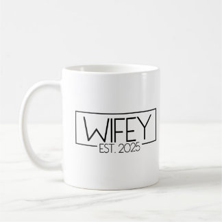 Caneca De Café Wifey Est casal de Correspondência 2025 Casado com
