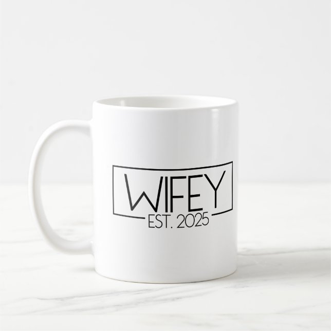 Caneca De Café Wifey Est casal de Correspondência 2025 Casado com (Esquerda)