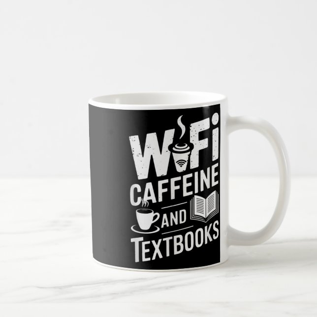 Caneca De Café Wifi Cafeína E Livros (Direita)
