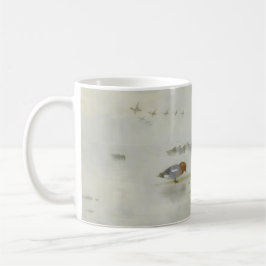 Caneca De Café Wigeon e Teal pela borda da água, Arte