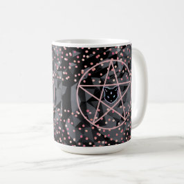 Caneca De Café WiizyWitch Magic Witch Cosmic Cat Pentacle Magick