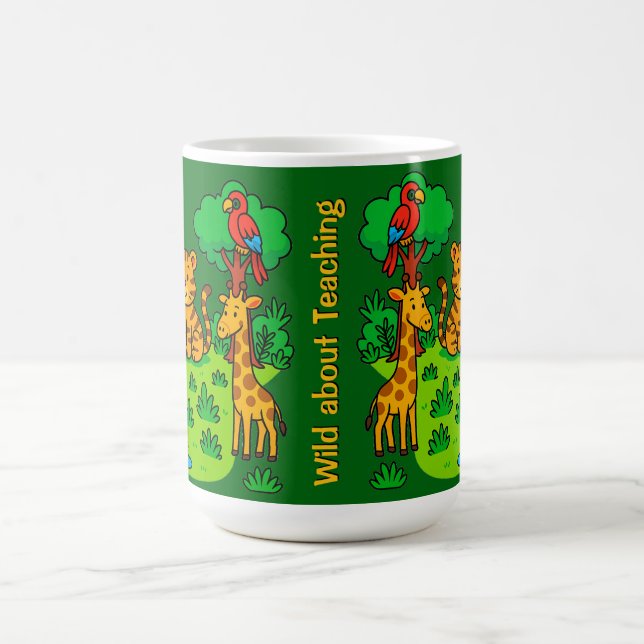 Caneca De Café Wild About Teaching  Jungle Animal Mug for Teacher (Centro)