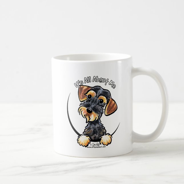 Caneca De Café Wild Boar Wirehaired Dachshund É Tudo Sobre Mim (Direita)