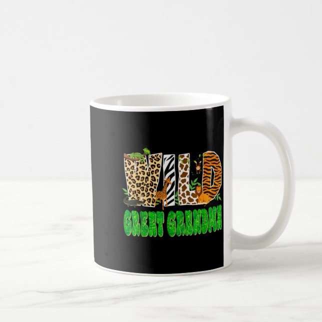Caneca De Café Wild Great Grandma Zoo Safari Animal Birthday Fami (Direita)
