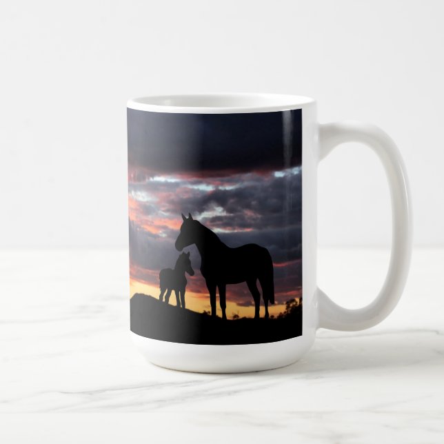 Caneca De Café Wild Mustang Mare e Foal Coffee Mug (Direita)