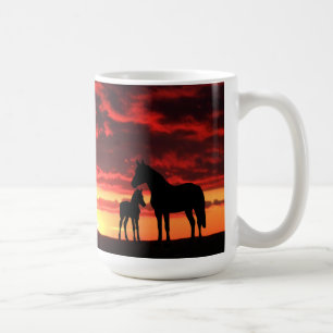 Caneca De Café Wild Mustang Mare e Foal Coffee Mug