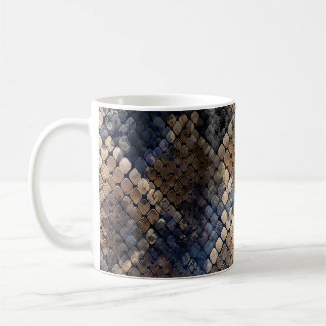 Caneca De Café Wild Snakeskin Watercolor Design (Esquerda)