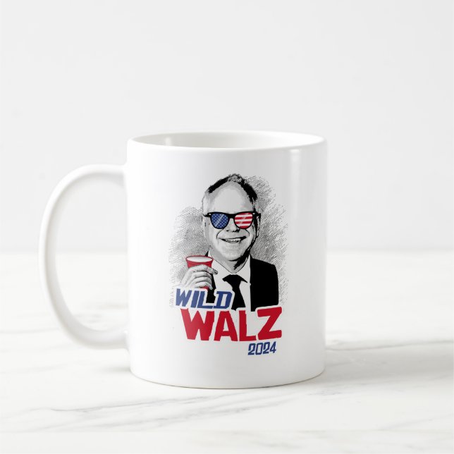 Caneca De Café Wild Tim Walz (Esquerda)