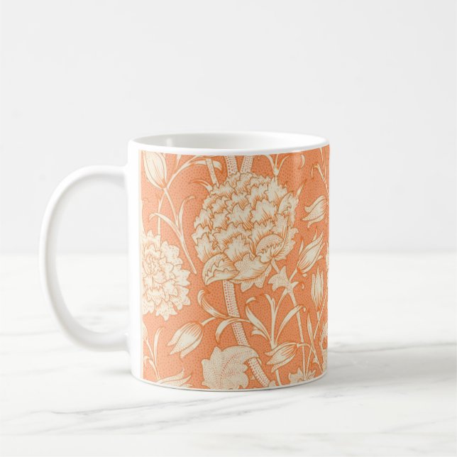 Caneca De Café Wild Tulip William Morris Floral Tangerine (Esquerda)