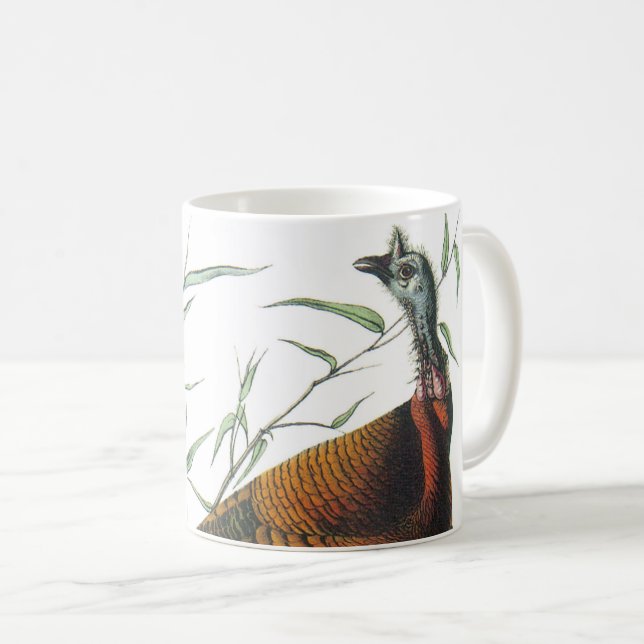 Caneca De Café Wild Turkey de Audubon (Frente Esquerda)