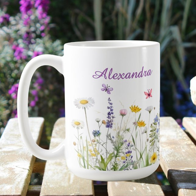 Caneca De Café Wildflowers Name Mug (Criador carregado)