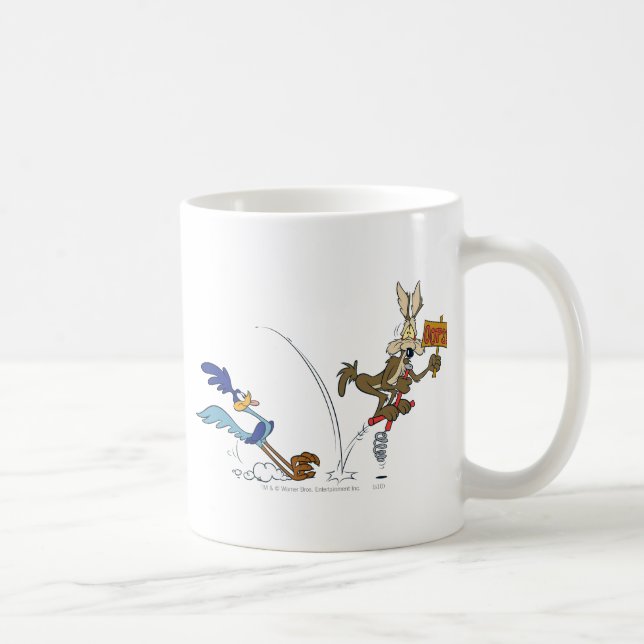Caneca De Café WILE E. COYOTE™ e ROAD RUNNER™ Pogo Stick (Direita)