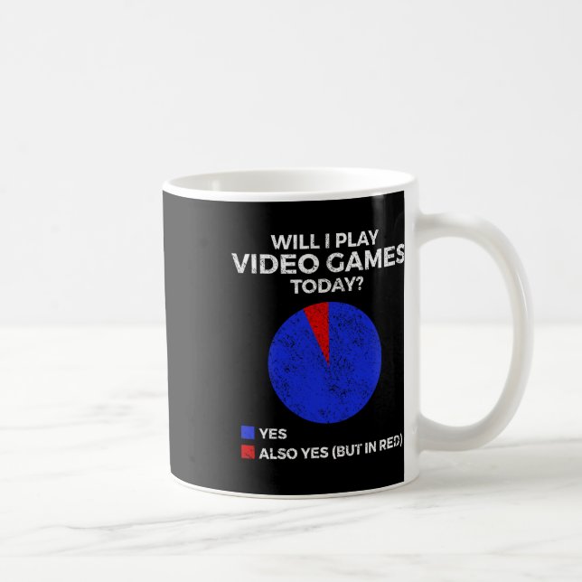 Caneca De Café Will I Play Video Games Today Funny Gamer Gaming 1 (Direita)