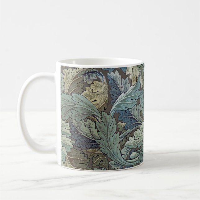 Caneca De Café William Morris Acanthus Sage Flower Floral Botânic (Esquerda)