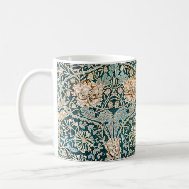Caneca De Café William Morris Antique Honeysuckle Padrão Floral (Esquerda)