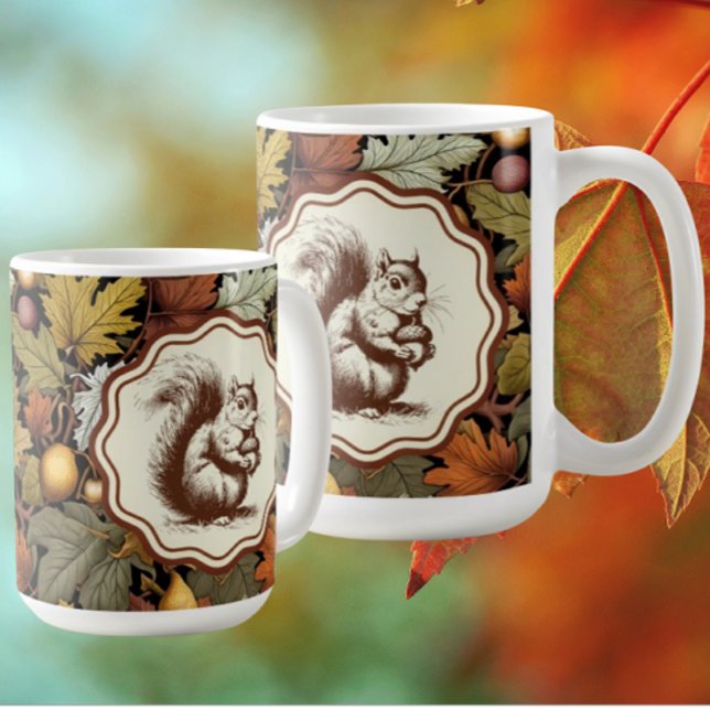 Caneca De Café William Morris Autumn Leaves Squirrel (Hot apple cider anyone? Great hostess gift!)