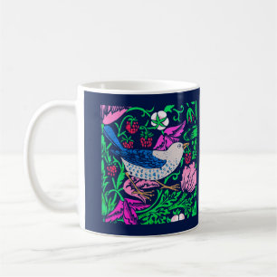 Caneca De Café William Morris Bird & Flower Azulejo, Marinho e Fu