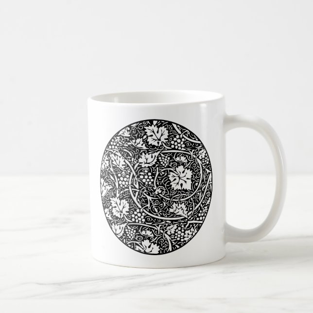 Caneca De Café William Morris Black White Grape Vine (Direita)