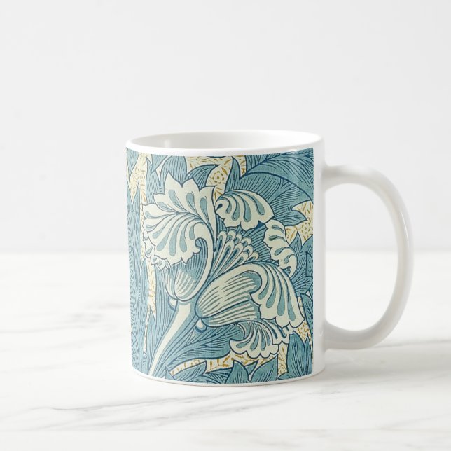 Caneca De Café William Morris Classic Tulip Blue Floral (Direita)
