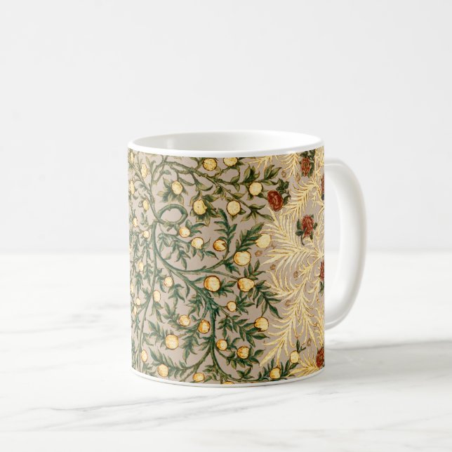 Caneca De Café William Morris Floral Jardim de Frutas Flor Clássi (Frente Esquerda)