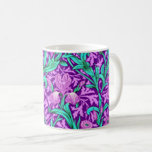 Caneca De Café William Morris Irises, Ametista Roxo