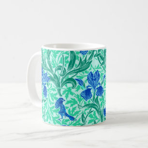 Caneca De Café William Morris Irises, Cobalto Azul, Aqua e Teal