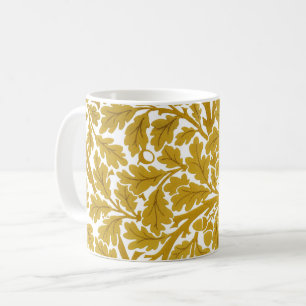 Caneca De Café William Morris Oak Folhas, Mostarda Amarelo e Bran