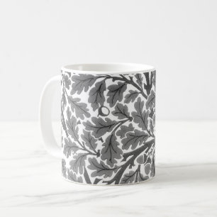 Caneca De Café William Morris Oak Leaves, Cinzas/Cinzas e Branco