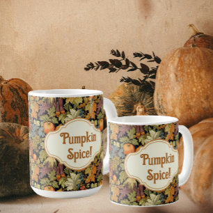 Caneca De Café William Morris Outono Abóbora Temática Personaliza