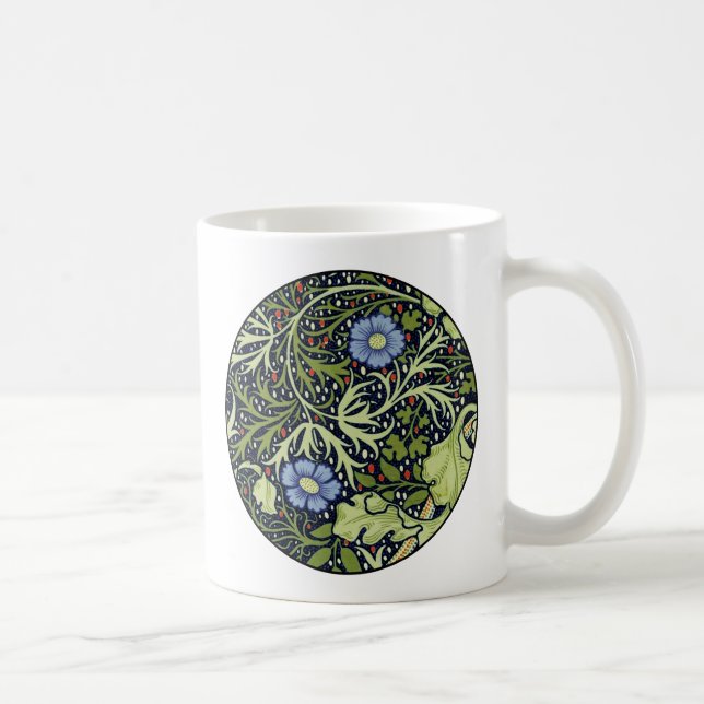 Caneca De Café William Morris Seaweed Flor Antiquado (Direita)