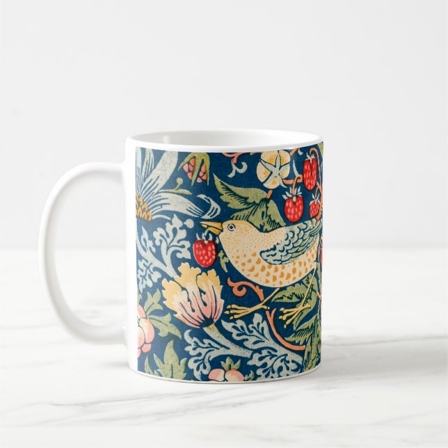 Caneca De Café William Morris Strawberry Thief Padrão Floral (Esquerda)