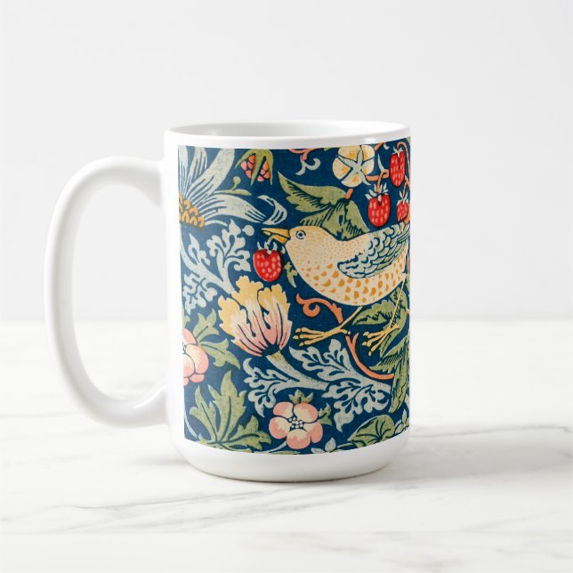 Caneca De Café William Morris Strawberry Thief Padrão Floral (Esquerda)