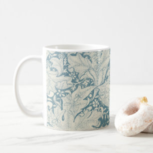 Caneca De Café William Morris Wallflower Blue damask