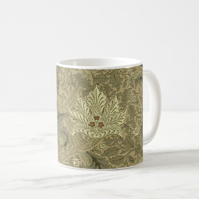 Caneca De Café William Morris Windrush Wallpaper Pattern (Frente Esquerda)