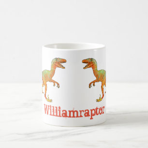 Caneca De Café William raptor Engraçado Velociraptor Arte de Dino