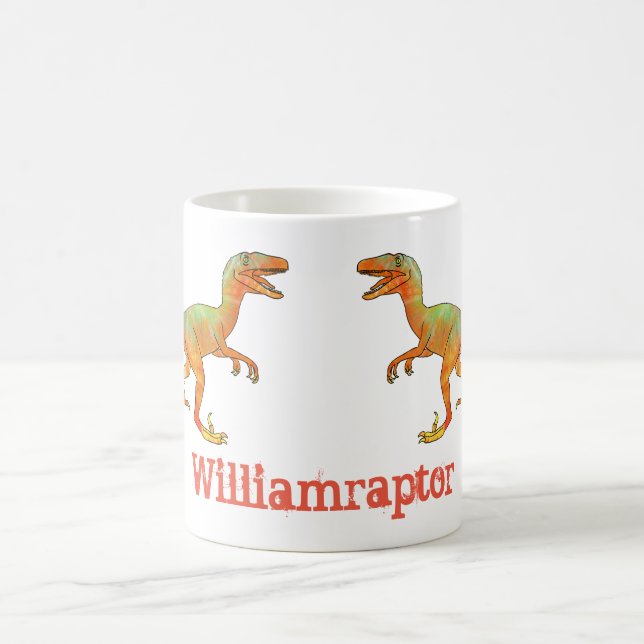 Caneca De Café William raptor Funny Velociraptor Dinossaur Art (Centro)