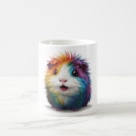 Caneca De Café "Willy Guiné Pig: Cabelo Arco-Íris Vibrante"