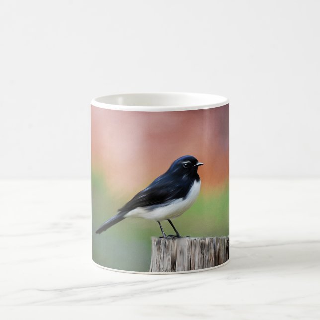 Caneca De Café Willy Wagtail - Arte sobre aves australianas (Centro)