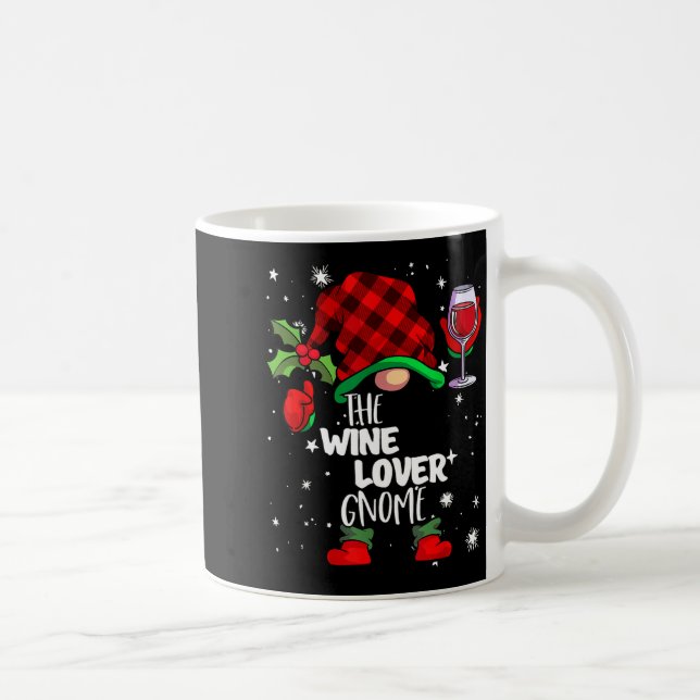 Caneca De Café Wine Lover Gnome Red Buffalo Plaid Matching Family (Direita)