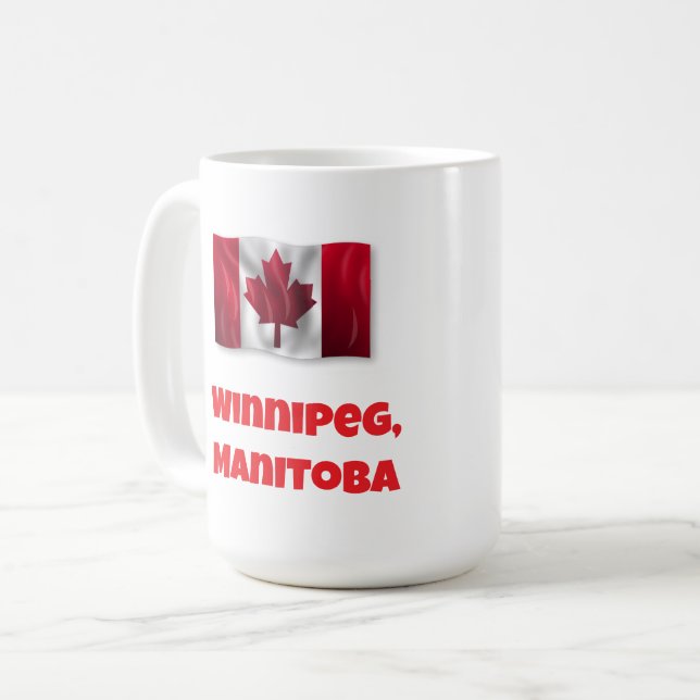 Caneca De Café Winnipeg Feliz Dia do Canadá (Frente Esquerda)