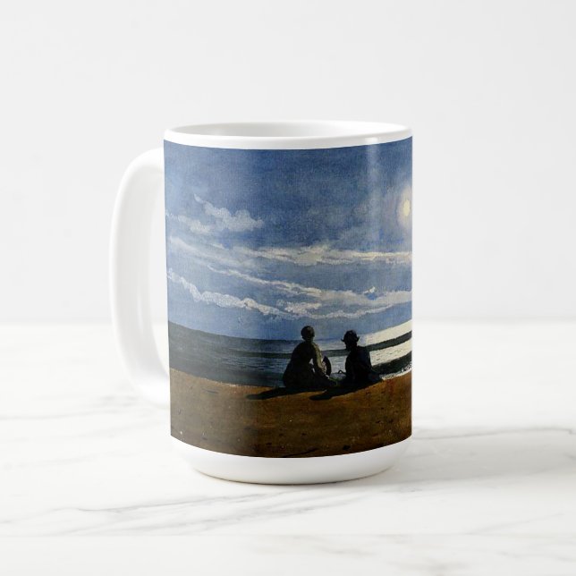 Caneca De Café Winslow Homer watercolor, Moonlight, (Frente Esquerda)