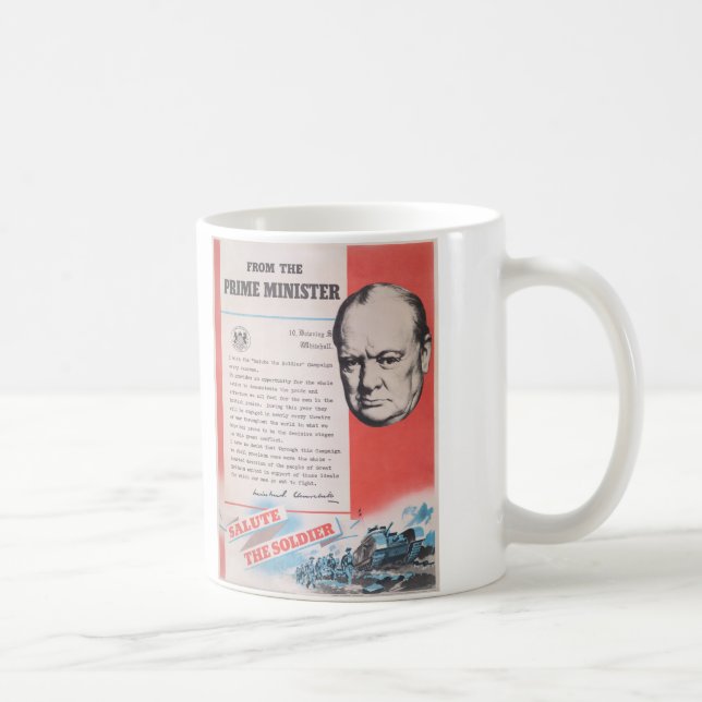 Caneca De Café Winston Churchill. Cartaz britânico do tempo de (Direita)