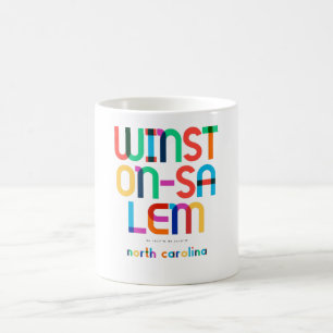 Caneca De Café Winston–Salem Carolina do Norte Meados do Século,