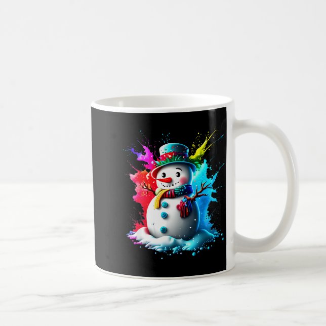 Caneca De Café Winter And Snow Christmas A Coloured Snowman  (Direita)