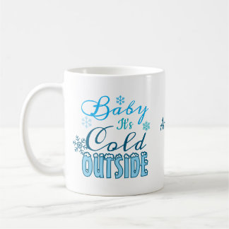 Caneca De Café Winter Baby It's Cold Outside Blue Holidays Gift