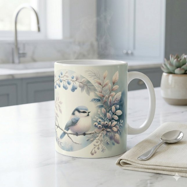 Caneca De Café Winter Bluebird Berry Wreath (Winter Bluebird Berry Wreath Coffee Mug)