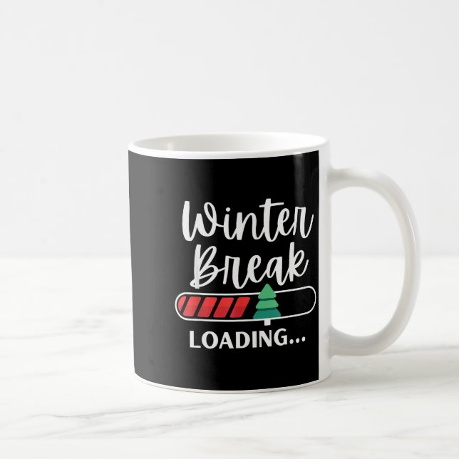 Caneca De Café Winter Break Loading Christmas Tree Teacher Studen (Direita)