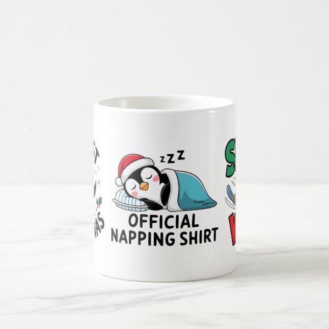 Caneca De Café Winter Christmas Penguin Adventure in Snowy Wonder (Centro)